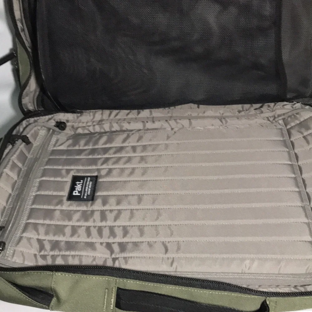 Pakt x Chase Reeves Army Green Travel Backpack Has Sling / Hip Strap